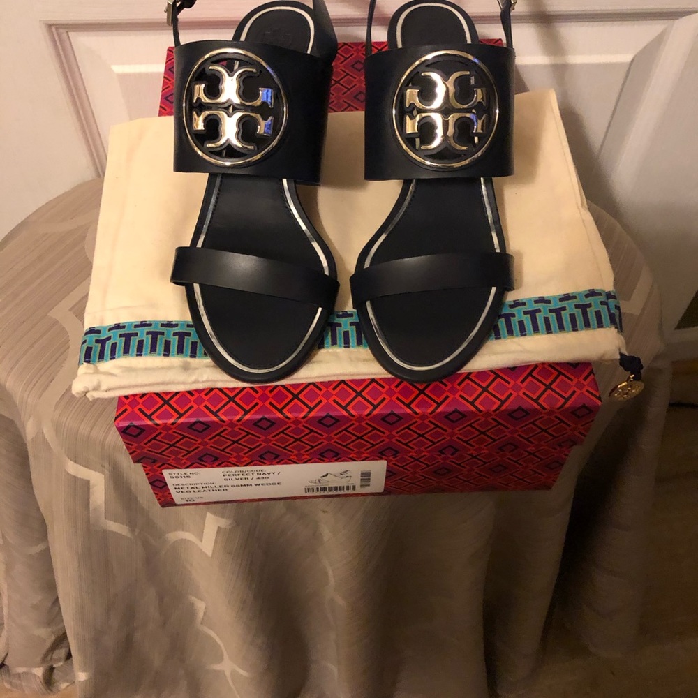 Tory Burch Metal Miller 65MM Leather Sandal